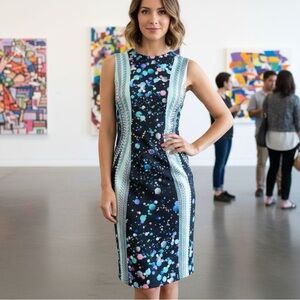 NWT NAMRATA JOSHIPURA BODYCON SLEEVELESS MULTI-COLORED DRESS SIZE SMALL